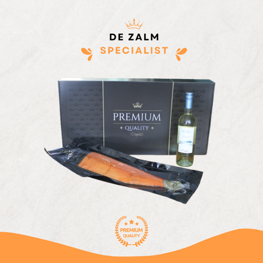 Zalm en Wijn in Luxe Geschenkverpakking